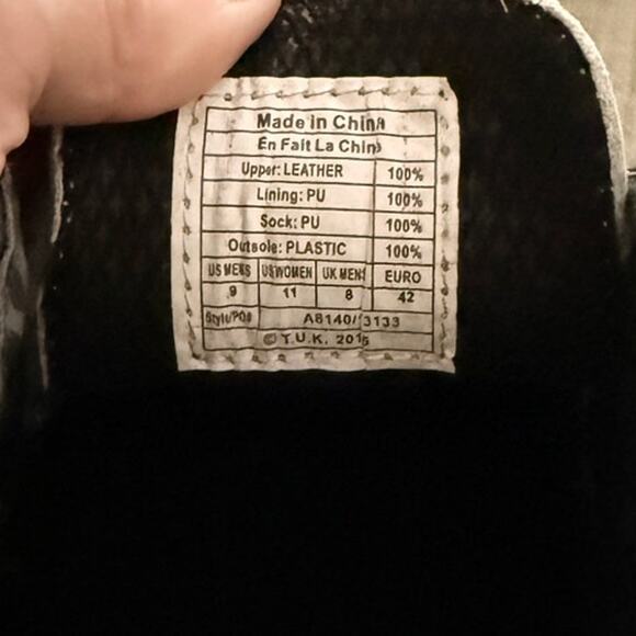 T.U.K. NWOB Men's A8140 Leather Creeper Oxford Shoe 9 Black White Punk Goth - Picture 6 of 7